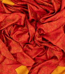 Red Handloom Soft Silk Saree With Floral Vine Motifs-SO4264