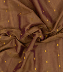Dark Beige Handloom Gadwal Silk Cotton Saree With Buttas-GA0416