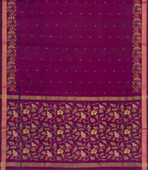 Magenta Handloom Uppada Silk Saree With Meena Floral Motifs-UP0429