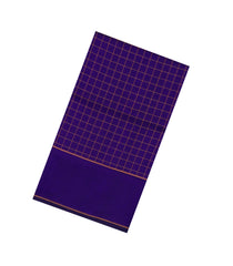 Purple Handloom Soft Silk Cotton Saree With Checks-SC4310