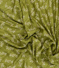 Green Printed Art Dola Silk Saree With Zari Border-BL5770