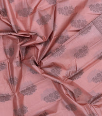 Light Peach Woven Tussar Silk Saree With Floral Buttas-TU3406