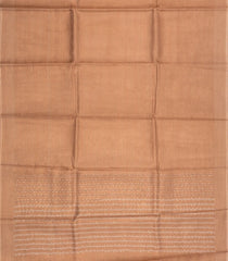Dusty Peach Woven Tussar Tissue Silk Saree With Checks-TU3451