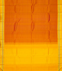 Orange Handloom Kanchipuram Silk Saree With Mustard Border-KA12866