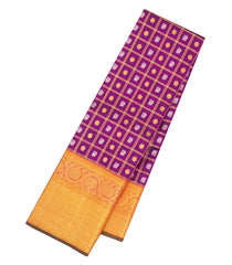 Magenta Handloom Korvai Kanchipuram Silk Saree With Zari Checks & Buttas-KA16361