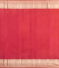 Peach & Pink Handloom Kanchipuram Bridal Silk Saree With Floral Zari Motifs-KA16289