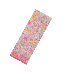 Baby Pink Printed Pure Satin Silk Saree With Floral Motifs-PS0958