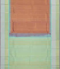 Brown Handloom Korvai Kanchipuram Tissue Silk Saree With Temple Border-KA13612