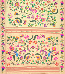 Taupe Woven Tissue Saree With Paithani Bird Motifs-PA1101