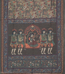Grey Woven Art Chanderi Saree With Printed Floral Motifs-BL3942