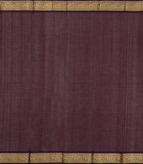 Dark Maroon Handloom Kanchi Cotton Saree With Kolam Buttas-KC1832