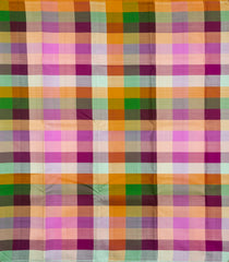 Multi Colour Handloom Korvai Muppagam Kanchipuram Silk Saree With Checks-KA16618