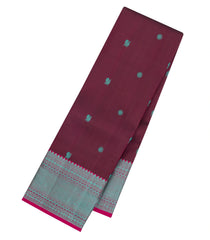 Maroon Handloom Kanchipuram Silk Saree With Silk Thread Butta & Border-KA16261