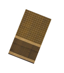 Olive Green Handloom Silk Cotton Saree With Checks-SC4267