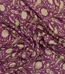 Lilac Woven Chanderi Cotton Saree With Printed Motifs-CC1696
