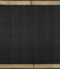 Rust & Black Handloom Soft Silk Cotton Saree With Zari Stripes-SC4379
