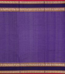 Violet Handloom Silk Cotton Saree With Checks-SC4350