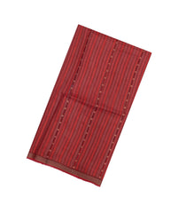 Crimson Printed Tussar Silk Saree With Stripes -TU3700