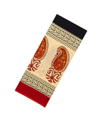 Black Printed Jaipur Cotton Saree With Floral Motifs-JC1898