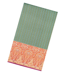 Aquamarine Handloom Kanchipuram Bridal Silk Saree With Contrast Meena Border-KA16278