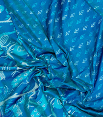 Sky Blue Handloom Pochampally Ikat Silk Saree With Tie & Dye Motifs -IK0424