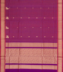 Magenta Handloom Soft Silk Cotton Saree With Checks & Buttas-SC4304