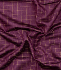 Lilac Woven Dupion Silk Saree With Checks & Printed Pallu-DS0632