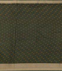 Mustard Printed Art Tussar Saree With Zari Border-BL5098