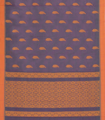 Dark Grey Woven Rasipuram Cotton Saree With Floral Buttas-RA2562