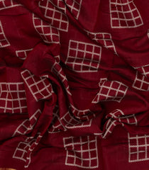 Crimson Printed Art Chanderi Saree With Zari Border-BL5013