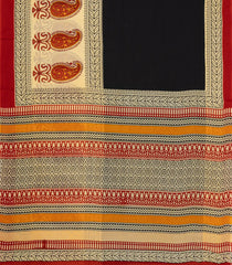 Black Printed Jaipur Cotton Saree With Floral Motifs-JC1898