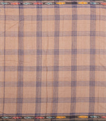 Light Brown Woven Kadappa Cotton Saree With Checks-KN0717