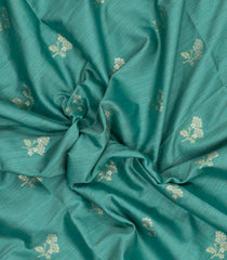 Aquamarine Woven Art Dupion Saree With Floral Buttas-BL5957