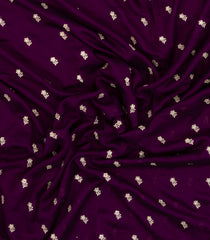 Dark Purple Woven Synthetic Blended Saree With Embroidered Motifs-EN2066