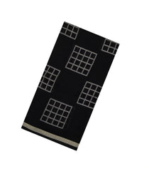 Black Printed Art Chanderi Saree With Zari Border-BL5016