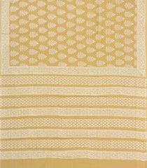 Beige Printed Jaipur Cotton Saree With Floral Motifs-JC1874