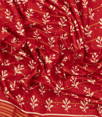 Red Printed Synthetic Dola Silk Saree With Zari Border-BL5056