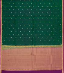 Dark Green Woven Pure Silk Saree With Buttas & Contrast Border-KA15621