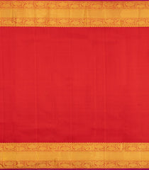 Yellow Handloom Korvai Kanchipuram Silk Saree With Floral Zari Motifs-KA15444