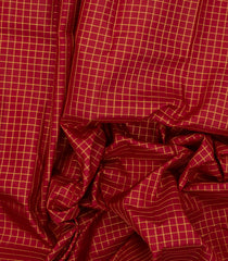 Crimson Handloom Kanchipuram Silk Saree With Zari Checks-KA14446