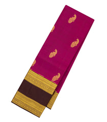 Magenta Woven Kanchipuram Silk Saree With Peacock Buttas-KA14239