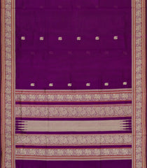 Purple Handloom Silk Cotton Saree With Annam Buttas-SC4391