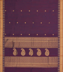 Burgundy Handloom Kanchi Cotton Saree With Chakaram Buttas-KC1833