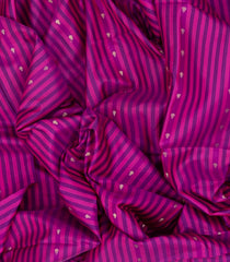 Magenta Handloom Soft Silk Saree With Stripes & Floral Motifs-SO4194