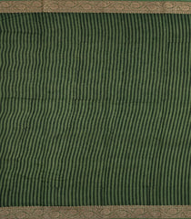 Green Printed Chanderi Cotton Saree With Floral Motifs & Zari Border-CC1657