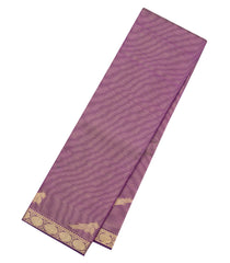 Purple Handloom Kanchipuram Silk Saree With Vairaoosi Stripes-KA15783