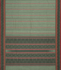 Shadow Green Handloom Kanchi Cotton Saree With Stripes-KC1575