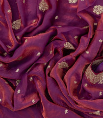 Burgundy Woven Synthetic Blended Tissue Saree With Embroidered Motifs-EN2026