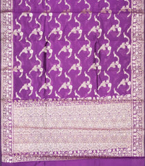 Purple Woven Dupion Silk Saree With Floral Motifs-DS0502