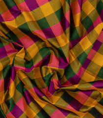 Multi Colour Handloom Silk Cotton Saree With Checks-SC4389